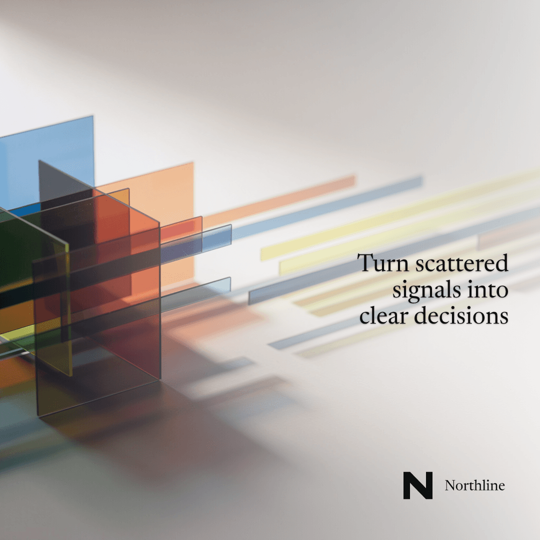 Northline campaign with transparent planes moving into alignment